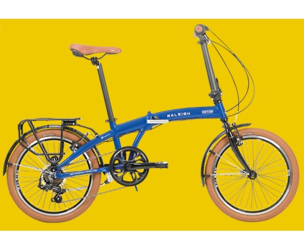 raleigh folding bike blue